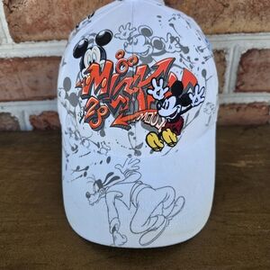 Disney White Kids Baseball Cap with Red, Yellow & Black Mickey Art
